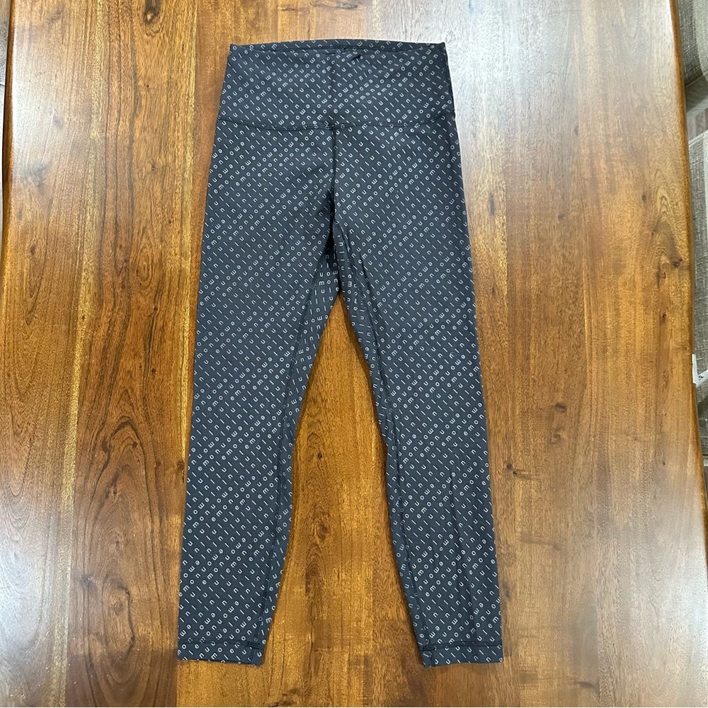 Lululemon Wunder Train High-Rise Tight 25" Mirrorify Black Multi‎ Size 8 Logo